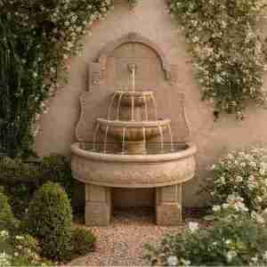 Fiore Bavarian Wall Fountain with Pedestals