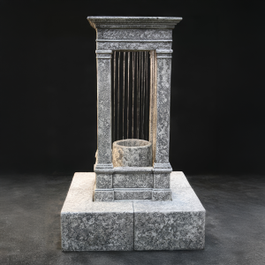 Fiore Stone Old World Curtain Rain Fountain Tall with Column