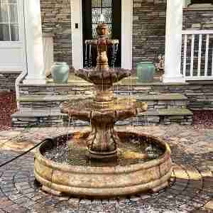 Henri Studio Classical Finial Fountain in Grando Pool