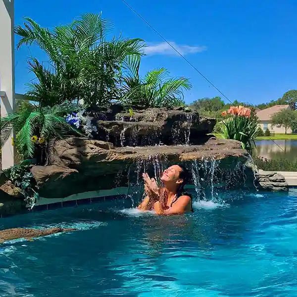 Ledge Falls Pool Waterfall by Universal Rocks.