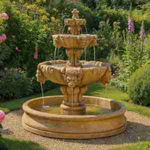 Fiore Lion Fountain with 55" basin