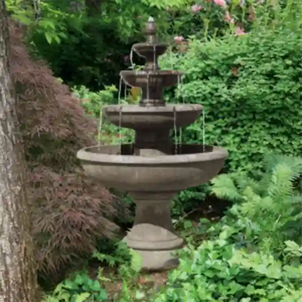 Cast stone outdoor fountain