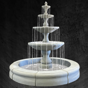 Fiore Stone Monaco 4-Tier Fountain with Fiore Pond