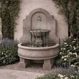 Fiore Provincial Wall Fountain with Pedestals