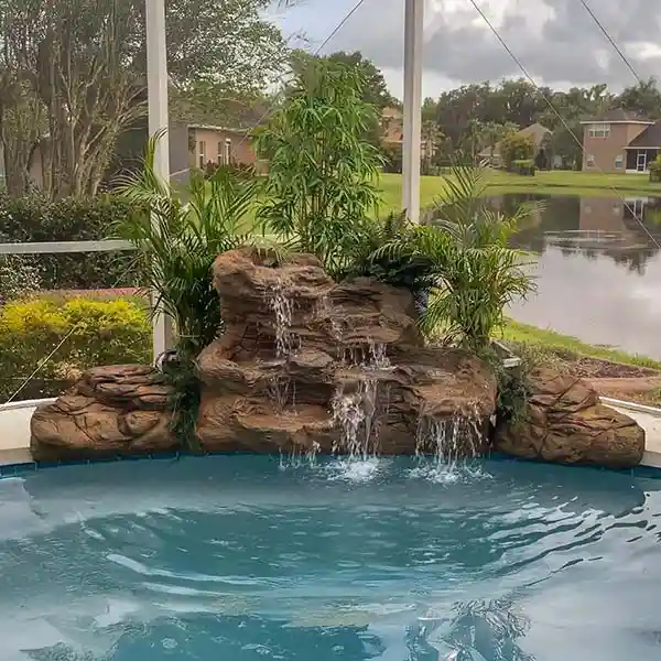 Serenity Large Pool Waterfall by Universal Rocks.