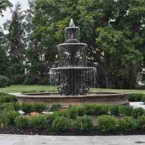 Fiore Three Tier Cavalli Estate Fountain with the 16 foot Bracci Basin