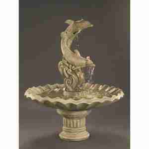 Fiore Dolphins w/Shell Bowl Fountain
