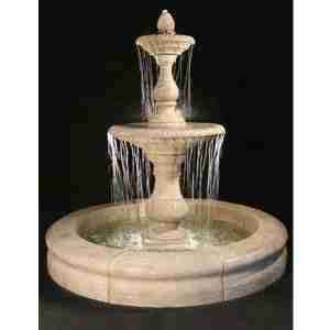 Fiore Three Tier Gran Vista Fountain (for Pond-Basin Not Included)