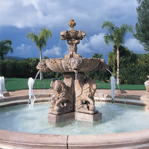 Fiore Large Lion Fountain Plumbed