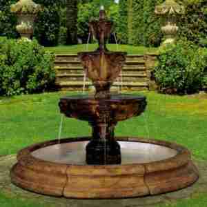 Henri Studio Three-Tier Leonesco Fountain In Toscana Basin
