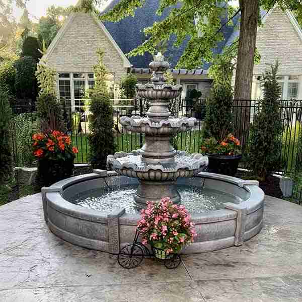 Massarelli Three Tier Renault Fountain with 8' Pool