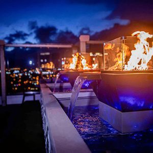 Maya Copper 4-Way Fire & Water Bowl