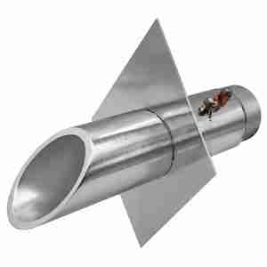 Vianti Falls™ Stainless 2″ Round Scupper With Diamond Plate