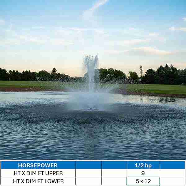 Aqua Master Crown & Wide Geyser Lake Fountain Decorative Series