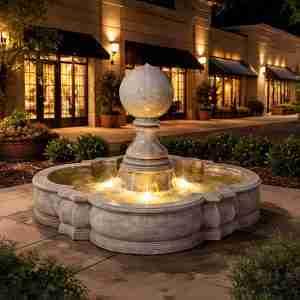 Giannini Sfera Sphere Stone Outdoor Water Fountain